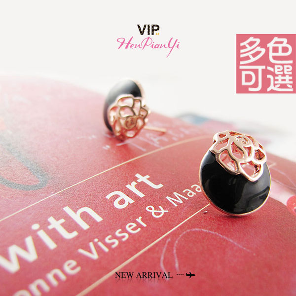 A13-韓系玫瑰蛋形耳環